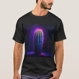 Neon Kaktus – Leuchtendes Wüsten-Symbol in elektri T-Shirt