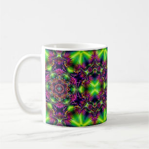 Neon Kaleidoscope Coffee Mug – Psychedelic Tasse