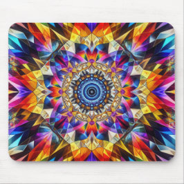 Neon Kaleidoscope Design Mousepad