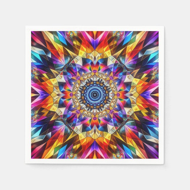 Neon Kaleidoscope Design Serviette (Vorderseite)