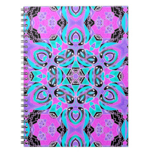 Neon kaleidoscope, Mandala Notizblock