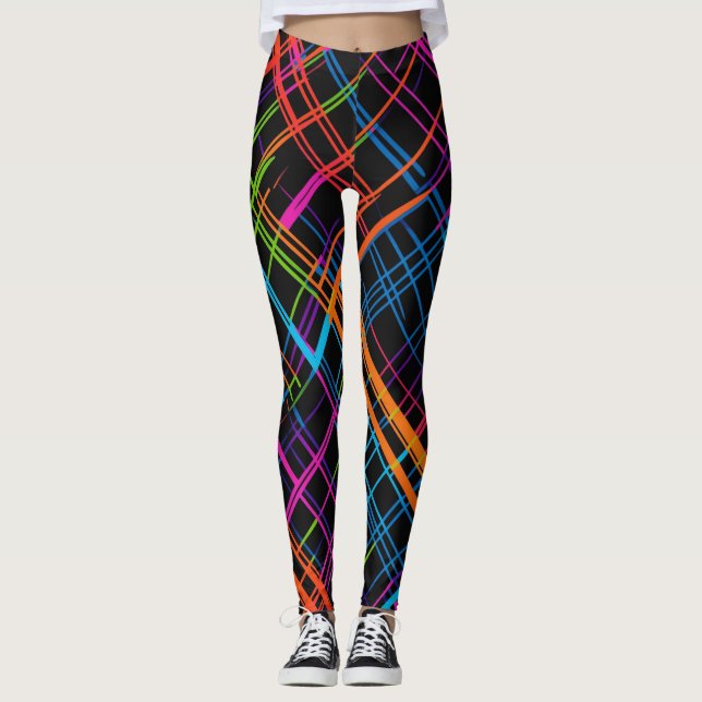 Neon Kariert Leggings (Vorderseite)