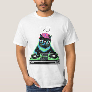 Neon Katze Dj T-Shirt