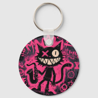 Neon-Katzen-Chaos Schlüsselanhänger