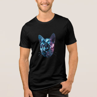 Neon-Katzenschädel-T-Shirt Tri-Blend Shirt