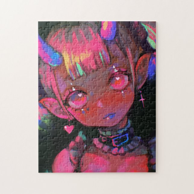 Neon Kawaii Dämonen Mädchen Pastell Goth (Vertikal)