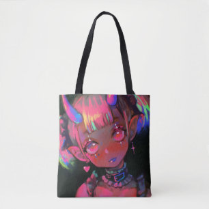 Neon Kawaii Dämonen Mädchen Pastell Goth Tasche