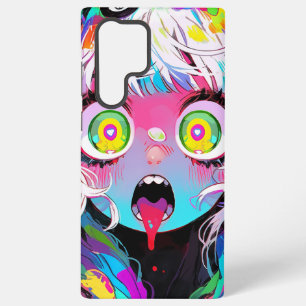 Neon Kawaii Shockwave: Psychedelisches Anime-Mädch Samsung Galaxy Hülle
