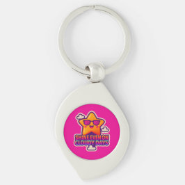 Neon Kawaii Star - "Shine Even on Cloudy Days" Schlüsselanhänger