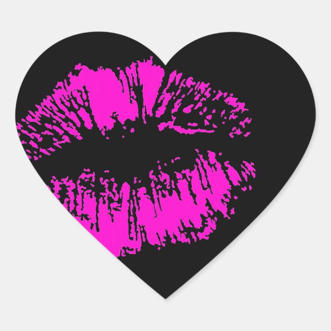 Neon Kiss Herz-Aufkleber (Vorderseite)