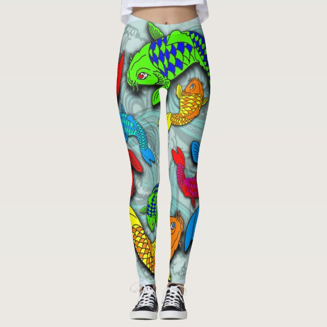 Neon koi fischtattoo Leggings (Vorderseite)
