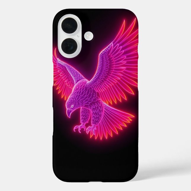 Neon Kontur Eagle Graphic - Mobile iPhone 16 Hülle (Rückseite)
