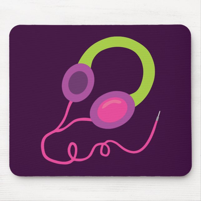 Neon Kopfhörer Mousepad (Vorne)