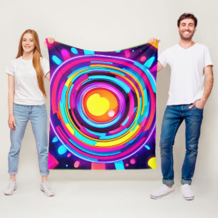 Neon-Kreis-Strudel-Muster Fleecedecke