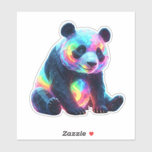 Neon Kristall Panda Aufkleber