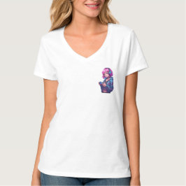 Neon-Kunst mit rosa Haaren und Gamer Girl T-Shirt