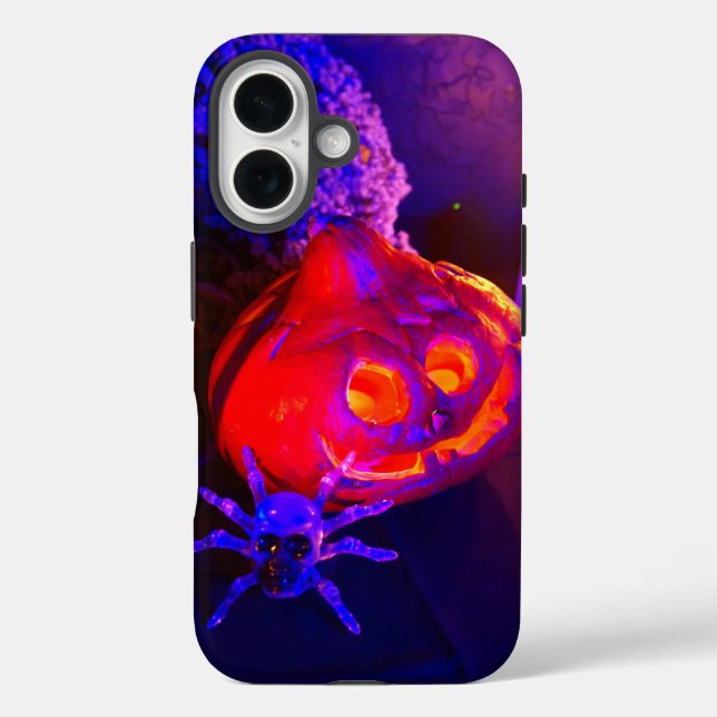 Neon-Kürbisse iPhone 16 Hülle (Rückseite)