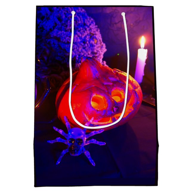 Neon-Kürbisse Mittlere Geschenktüte (Rückseite)
