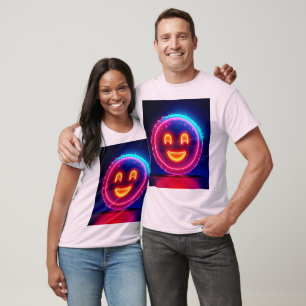 Neon-Lächeln: Helles, Glückliches Leuchtendes Desi T-Shirt
