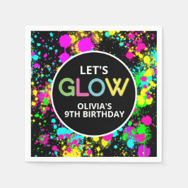 Neon Lackleuchte Geburtstag Serviette