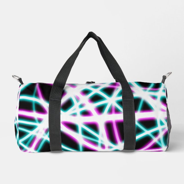 Neon Lasers auf schwarz Duffle Bag (Vorderseite)