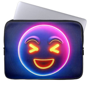 Neon Laughing Emoji Joy Laptopschutzhülle