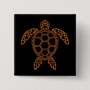 Neon-Lava-Meereschildkröten-Design Button