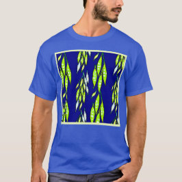 Neon Leaf Branch Pattern T-Shirt