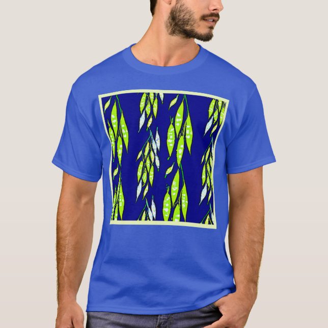 Neon Leaf Branch Pattern T-Shirt (Vorderseite)