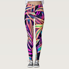 Neon Leaf Patterns enthüllt Leggings
