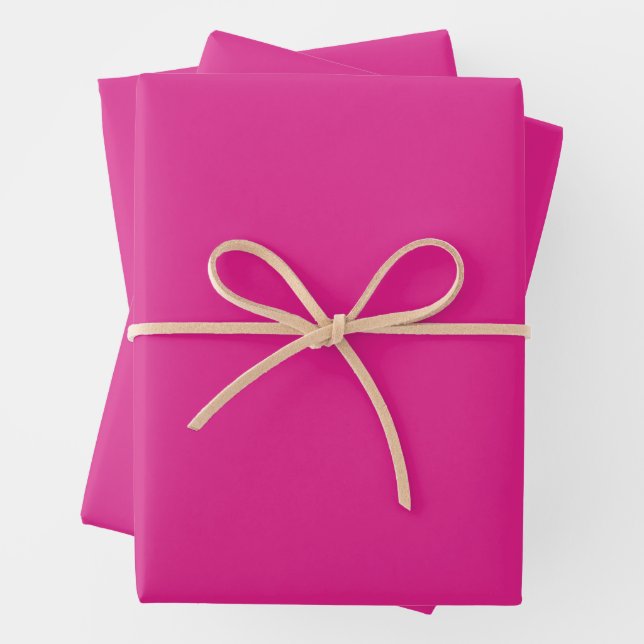 Neon lebhaft rosa | massiv rosa geschenkpapier set (Beispiel)