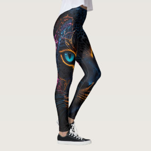 Neon Leopard Black Leggings