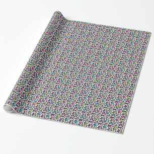 Neon Leopard Print Geschenkpapier