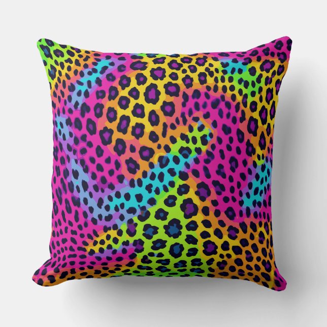 Neon Leopard Print Kissen (Vorderseite)