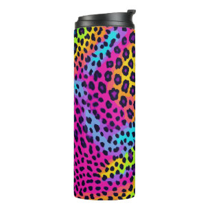 Neon Leopard Print Thermosbecher