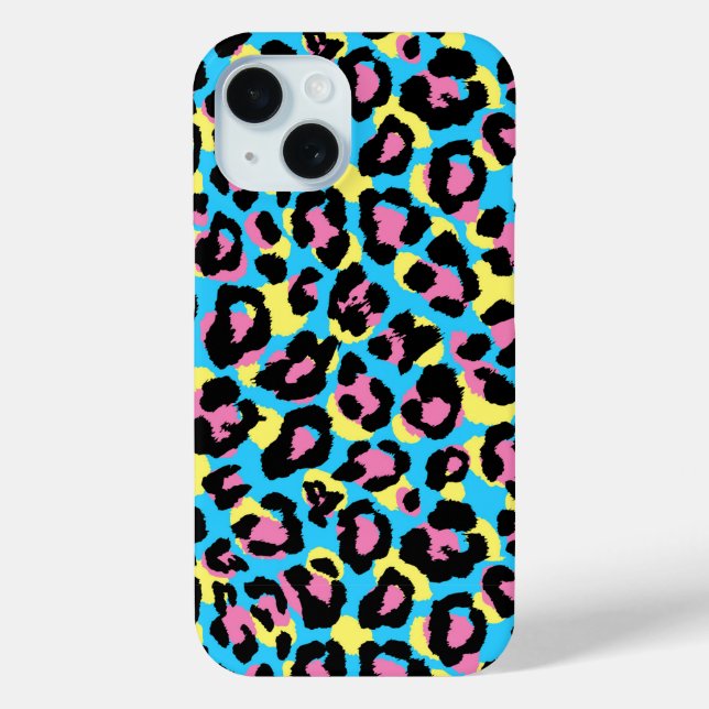 Neon Leopard Spots Muster Case-Mate iPhone Hülle (Rückseite)