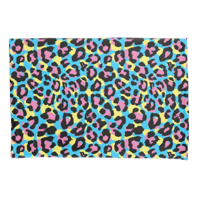 Neon Leopard Spots Muster Kissenbezug (Vorderseite-Links)