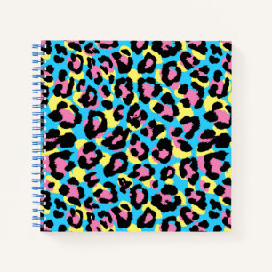 Neon Leopard Spots Muster Notizbuch