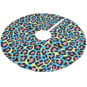 Neon Leopard Spots Muster Polyester Weihnachtsbaumdecke