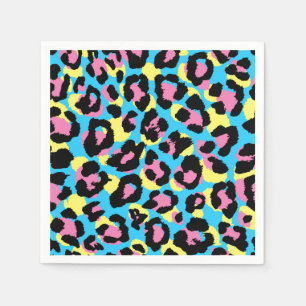 Neon Leopard Spots Muster Serviette