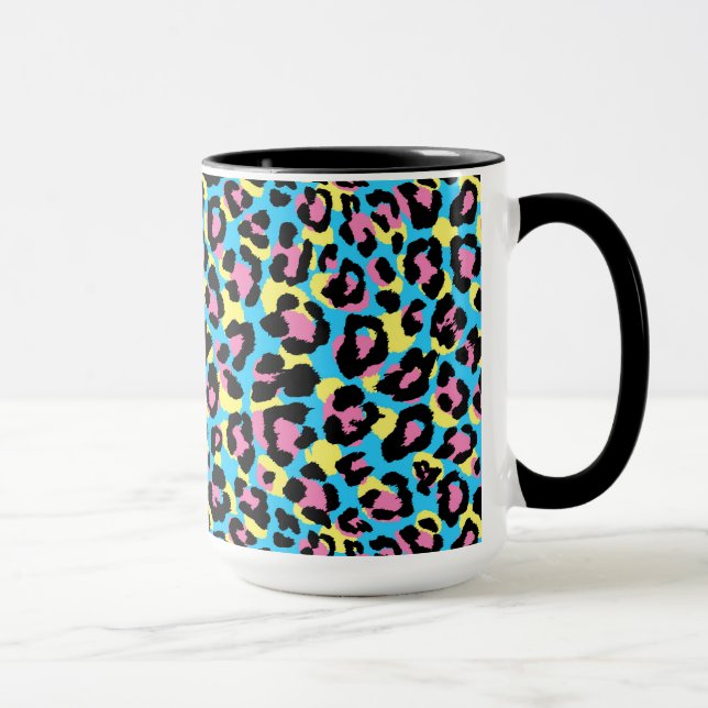 Neon Leopard Spots Muster Tasse (Rechts)