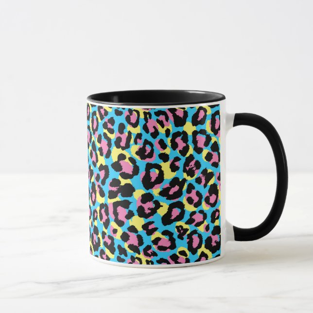 Neon Leopard Spots Muster Tasse (Rechts)