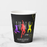 Neon Let's Jump Kids Colorful Birthday Party Pappbecher<br><div class="desc">Für eine erweiterte Anpassung dieses Designs, wählen Sie einfach die Schaltfläche "Personalisieren oder Bearbeiten mit dem Designwerkzeug" oben oder Sie können immer Nachricht an mich senden. Scrollen Sie nach unten und klicken Sie auf diese Auflistung, um passende Artikel zu finden.</div>