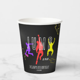 Neon Let's Jump Kids Colorful Birthday Party Pappbecher