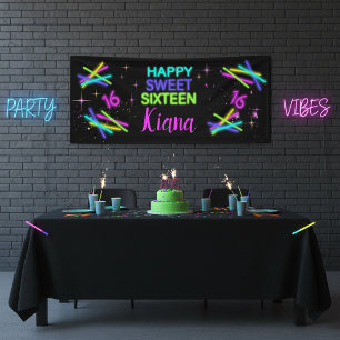 Neon-Leuchtstab Sweet 16 Name ID760 Banner