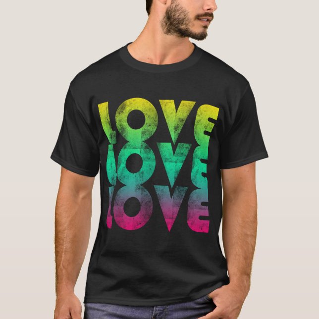 Neon-Liebe 80er T-Shirt (Vorderseite)