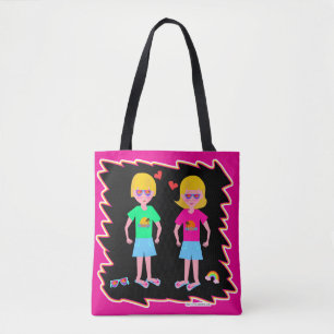 Neon-Liebe Lustiges Retro Süßes Art Design Tasche