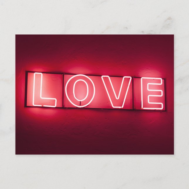 Neon 'LIEBE' Zeichen Postkarte (Vorderseite)