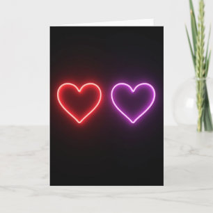 Neon-Liebesherzen-Karte Karte
