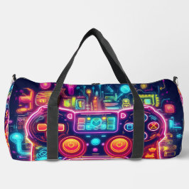 Neon Light Game Controller Duffle Bag